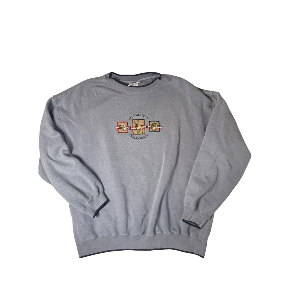 Vintage Style MC Sport All American Outdoorsman‎ Embroidered Sweatshirt XL